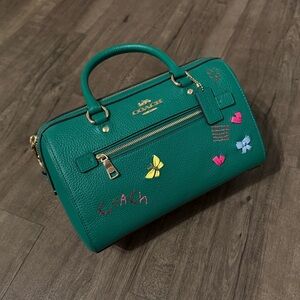 Brand New Coach Green Rowan SatcheL Diary Embroidery Bag
